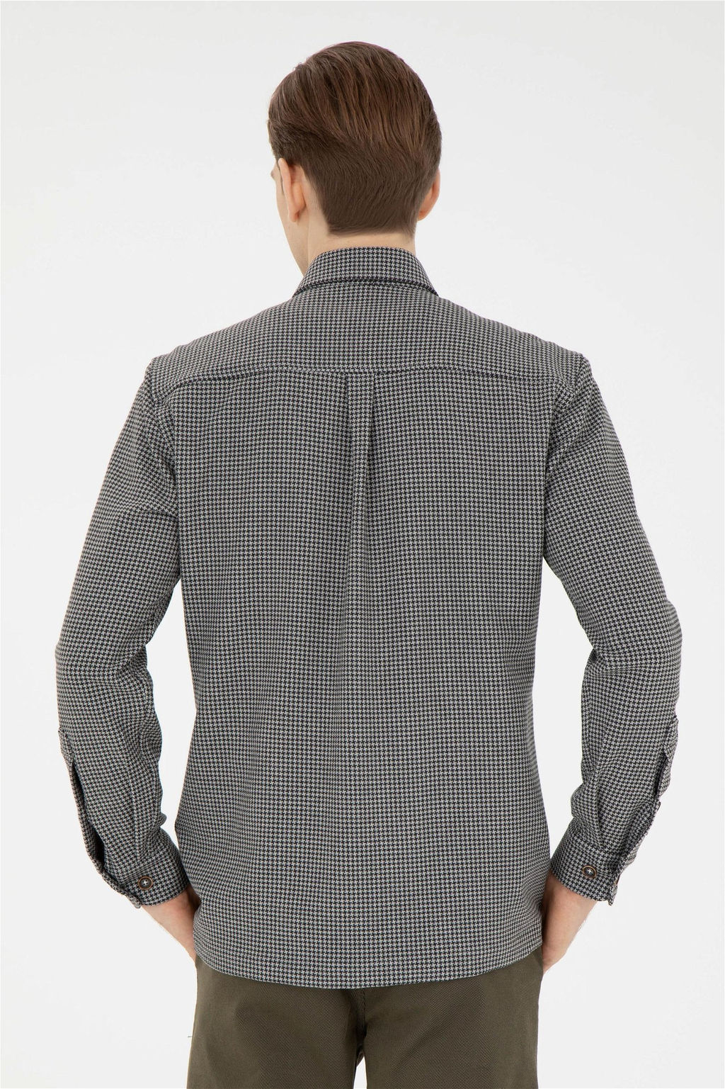 Мужская рубашка антрацитового цвета с длинным рукавом - U.s. polo assn фото 5