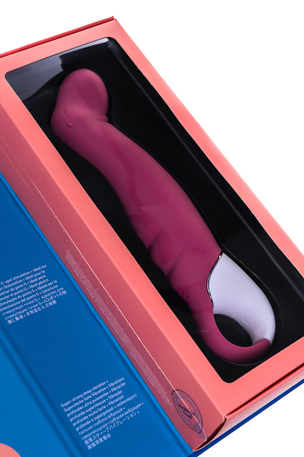 Нереалистичный вибратор Satisfyer Vibes Petting Hippo, силикон, красный, 22,9 см.  фото 12