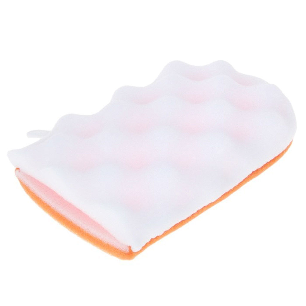 Губка-рукавичка банная для тела "Нежность" 21х14х2см, профилированная, пенополиуретан, плотность 16кг/м3 (Россия)