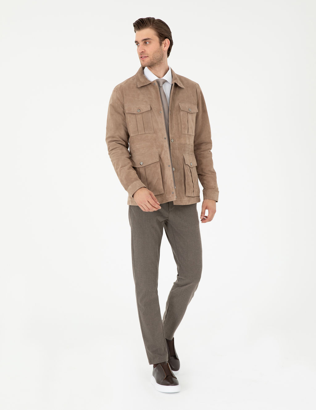 Vizon Slim Fit _izgili Kanvas Pantolon