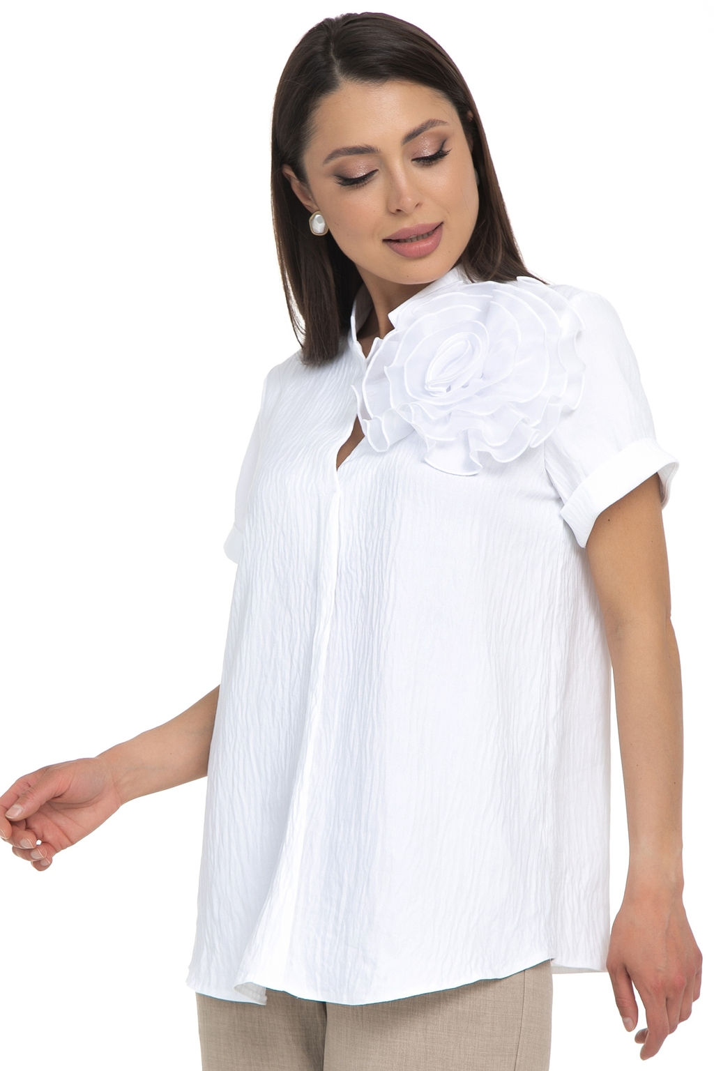 Блуза Нежность (лён,вайт)