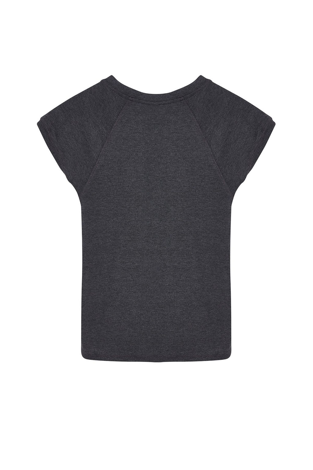 Gri Ay Kol Fitted/Vucuda Oturan Esnek Orme Bluz TWOSS24BZ00088