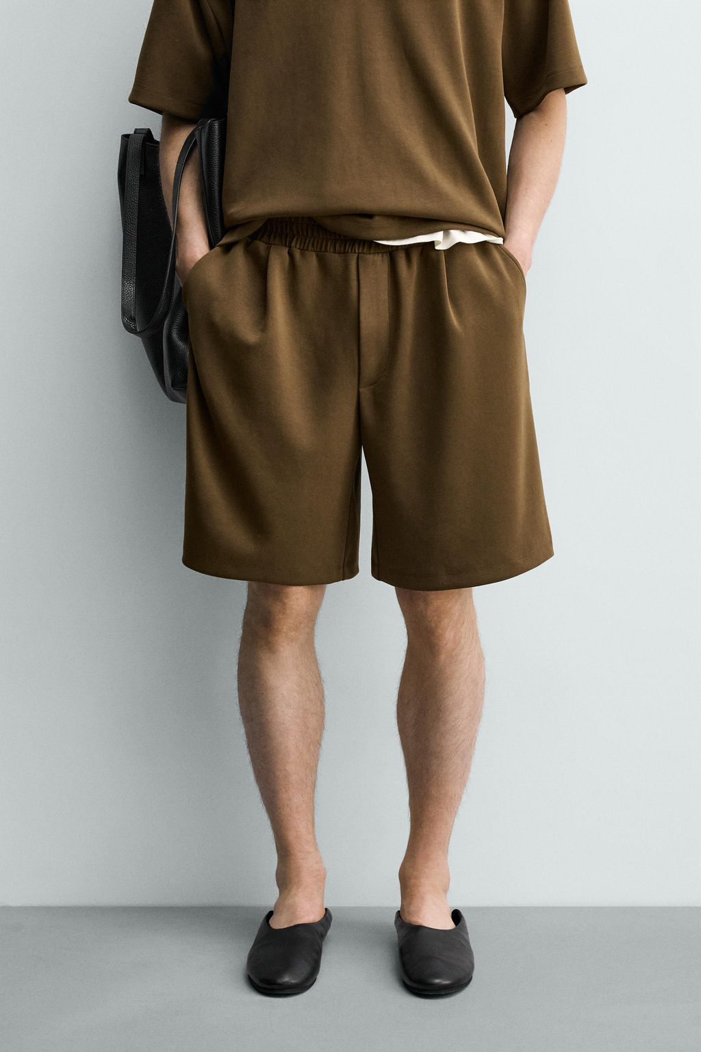 BERMUDA RELAXED FIT SOFT PLIEGUES / Marr?n - Zara фото 2