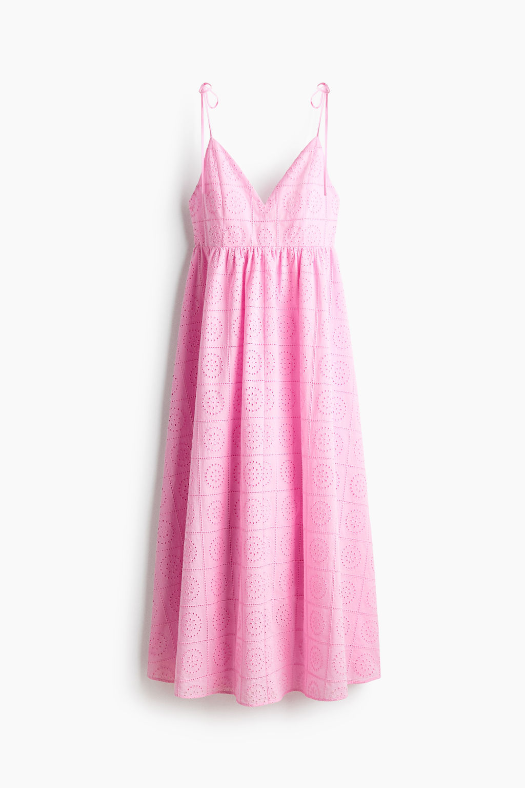 Vestido con tirantes de lazo y bordado ingl?s - H&m фото 4