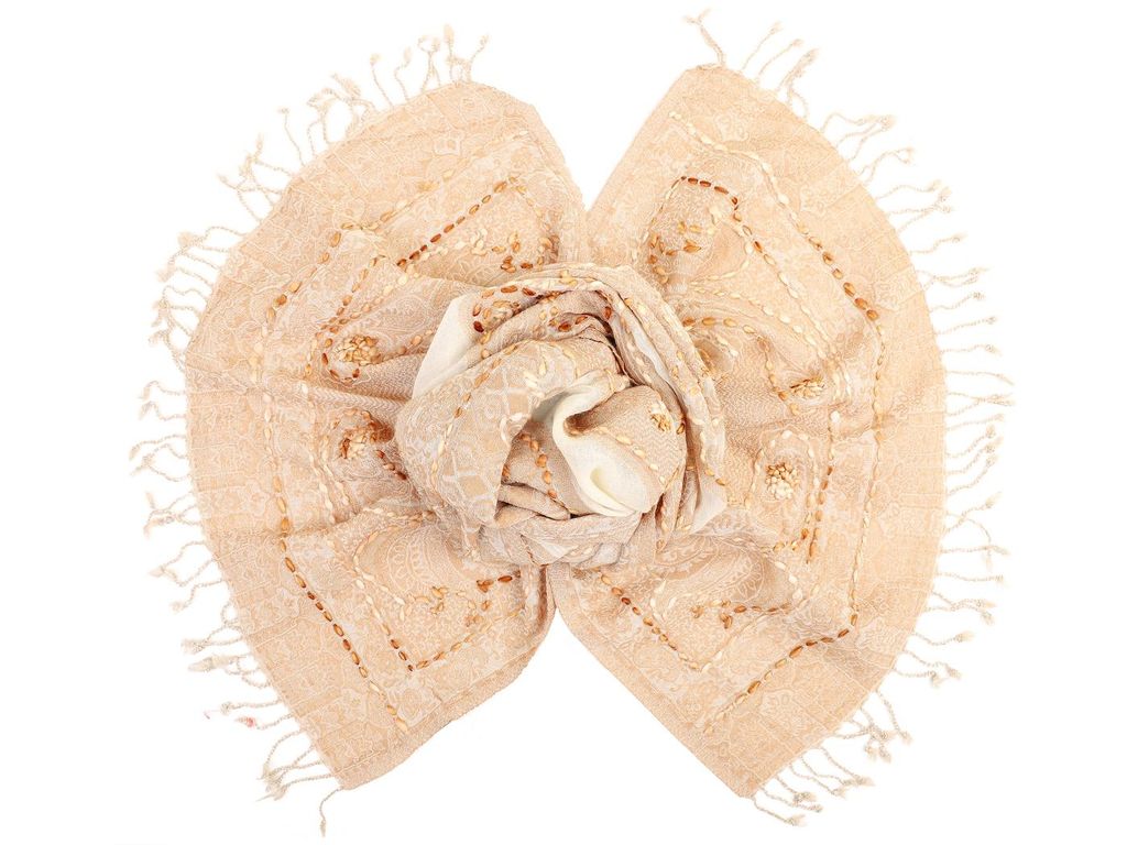 Палантин с вышивкой (шерсть 100%) № Тк903/76