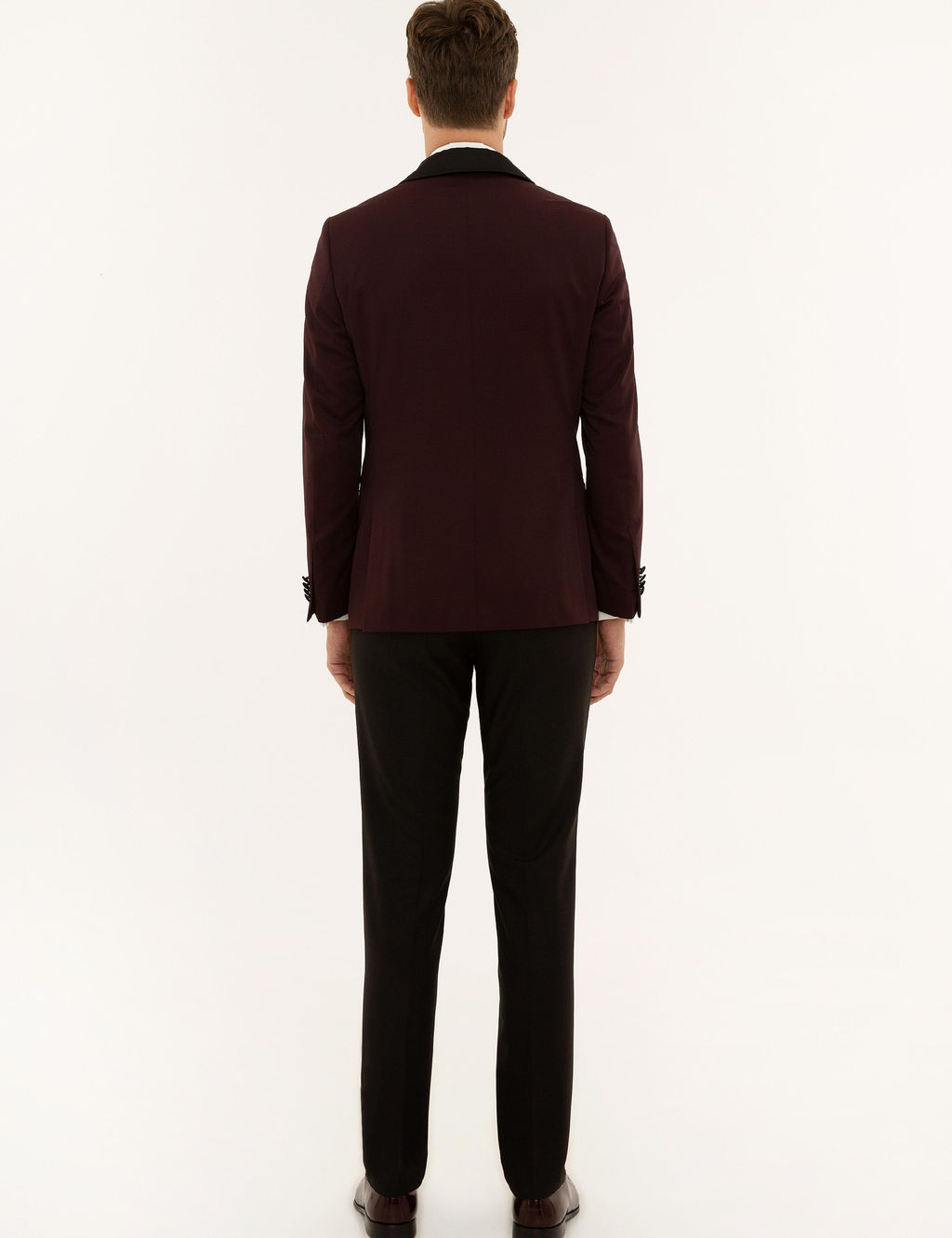 Бордово-красный приталенный костюм для жениха - Cacharel фото 4