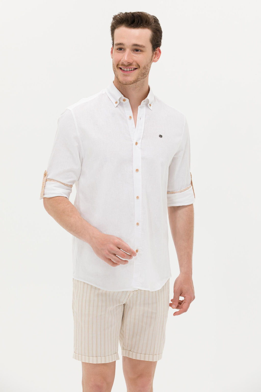 U. S. Polo Assn Мужская рубашка светло-коричневого цвета с длинным рукавом Неожиданная скидка в корзине - U.s. polo assn фото 8