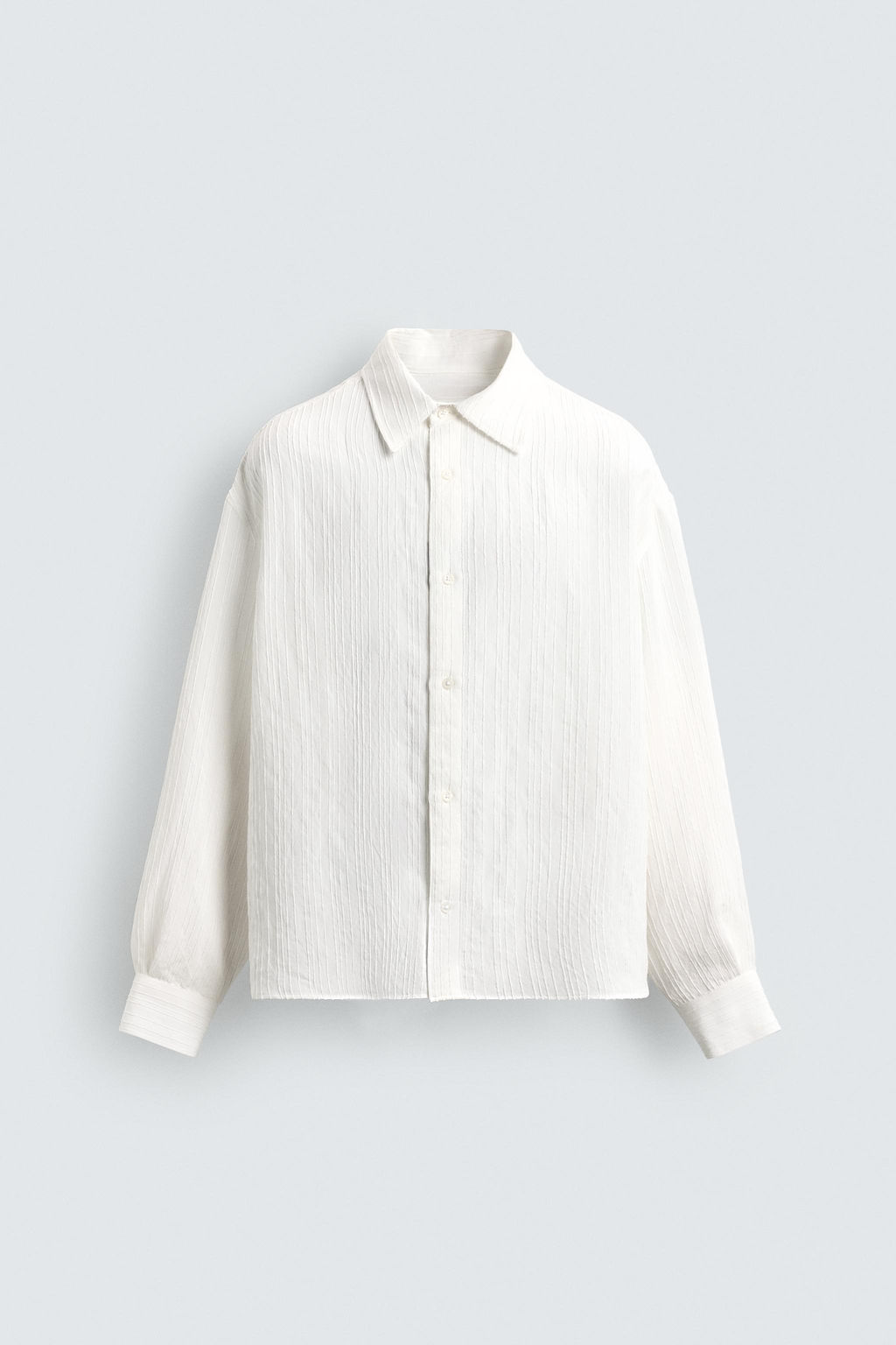 CAMISA RELAXED FIT ESTRUCTURA RAYA / Blanco - Zara фото 7