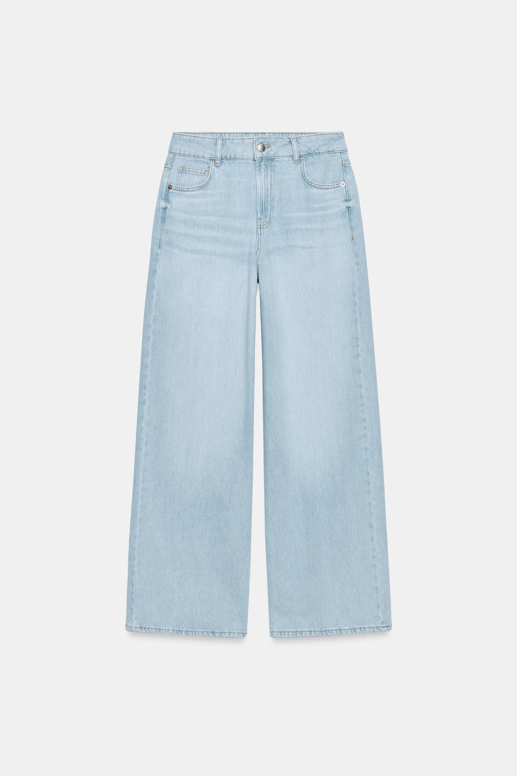 JEANS Z1975 WIDE LEG TIRO MEDIO RAYA PLANCHADA / Azul claro - Zara фото 8