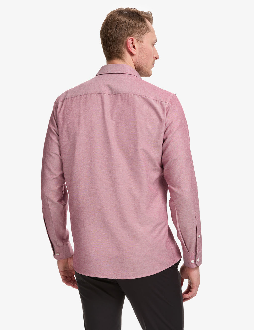 Bordo Oxford Slim Fit Kolay _t_lenebilir G_mlek