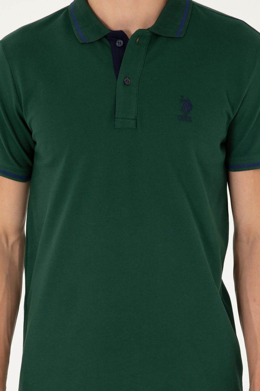 U. S. Polo Assn / Мужская темно-зеленая базовая футболка - U.s. polo assn фото 13