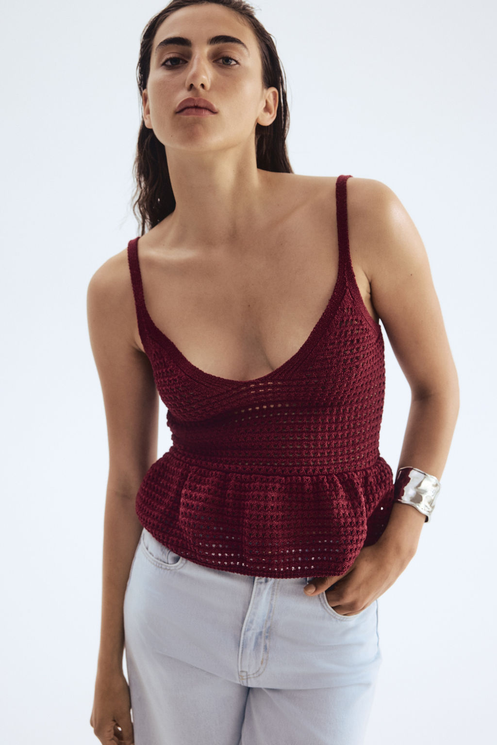 Top de tirantes efecto crochet - H&m фото 4
