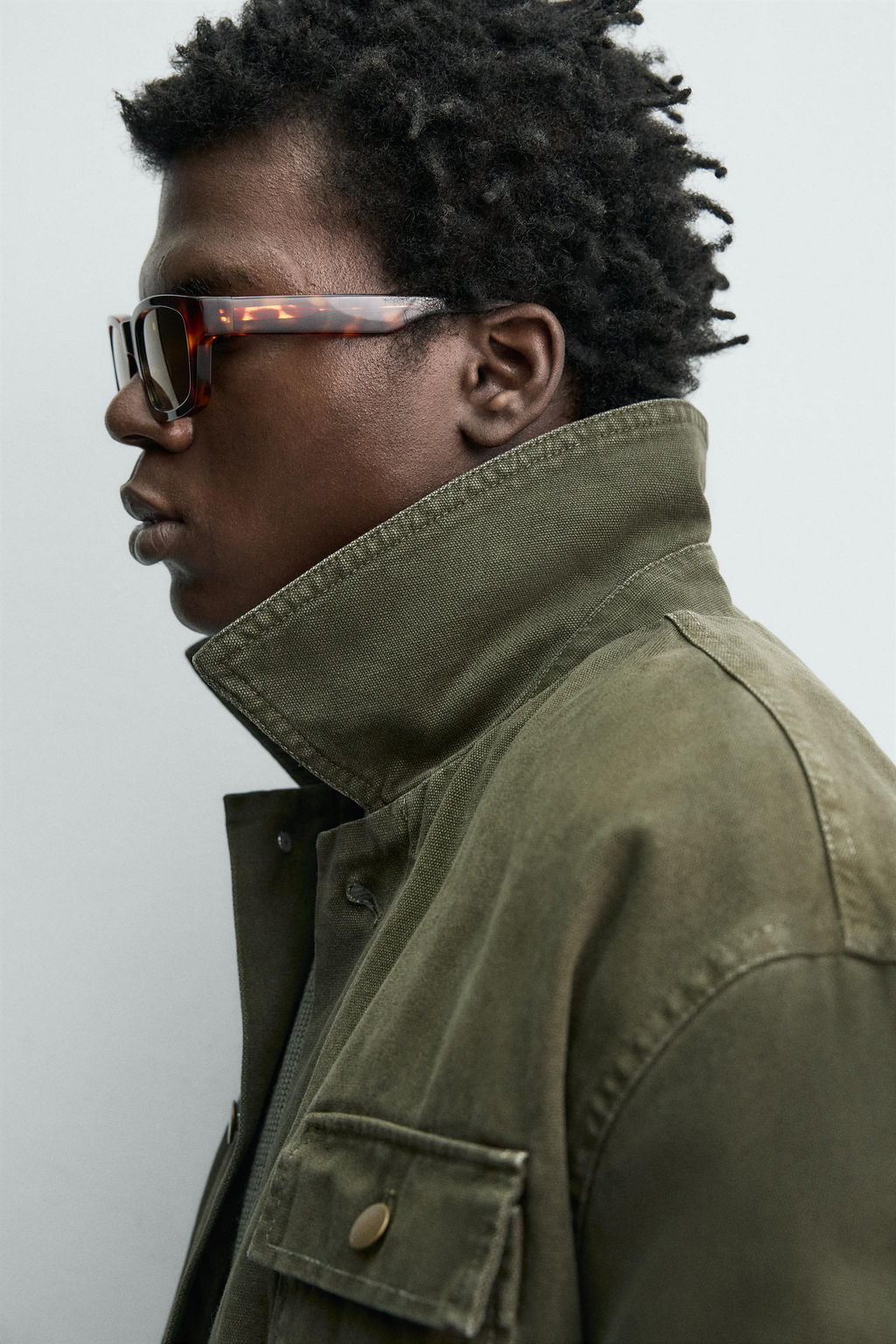 WASHED JACKET WITH COMBINED COLLAR - Zara фото 6
