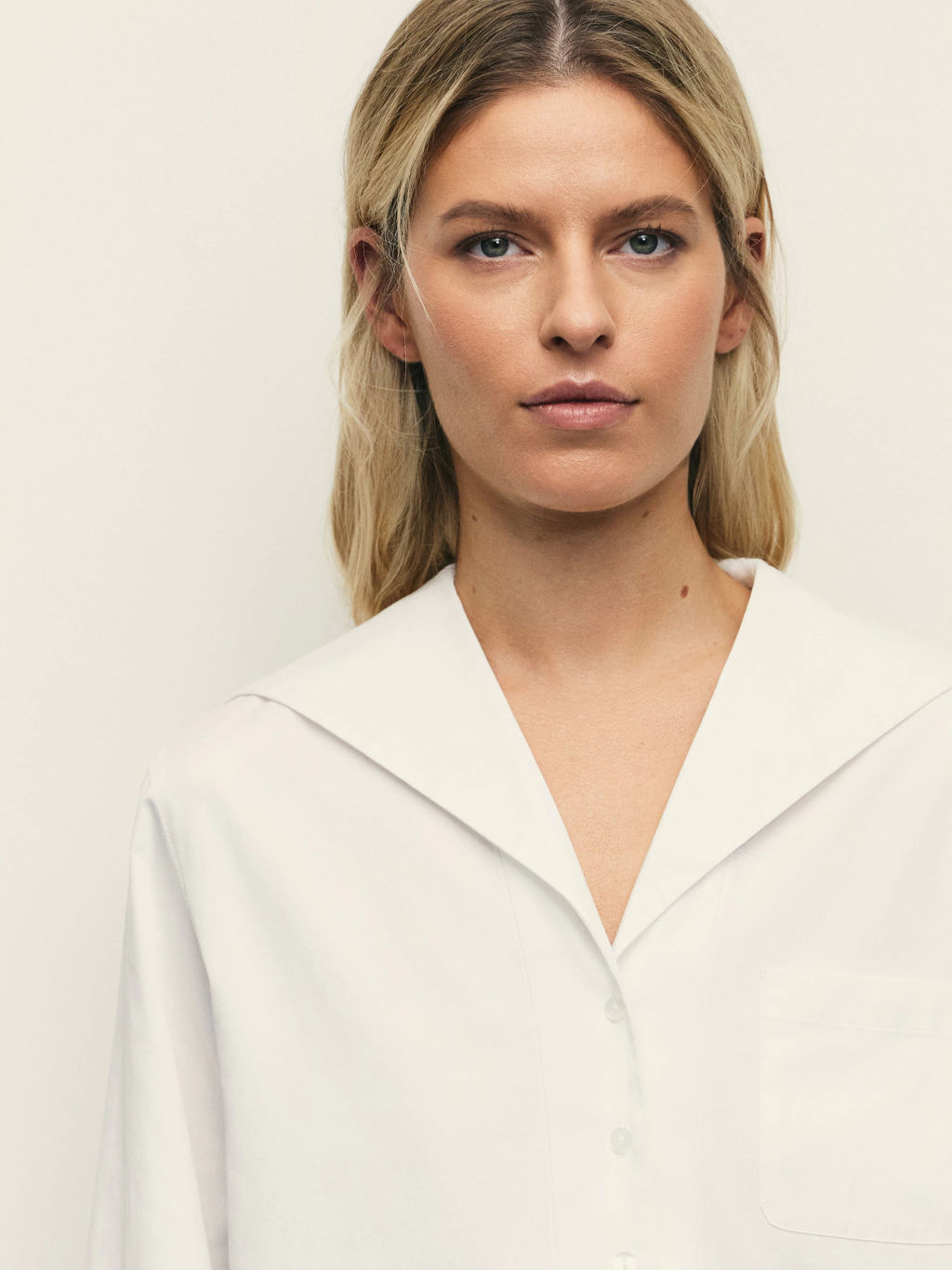 Рубашка из хлопка с отложным воротником / Zarina  фото 6