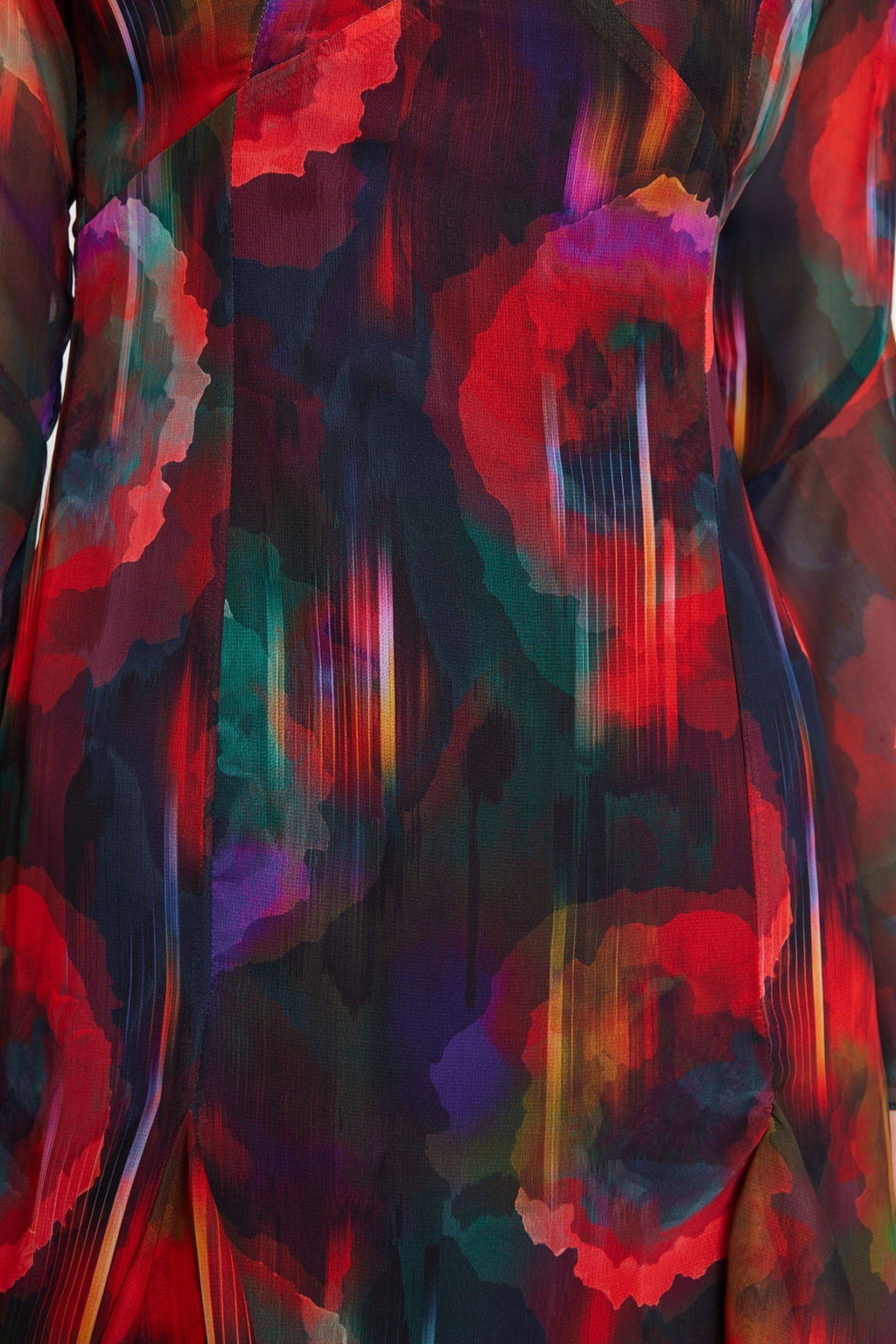 Trendyolmilla Cok Renkli A-Kesim Astarl? Sifon S?k Abiye Elbise TPRAW24EL00050 фото 5