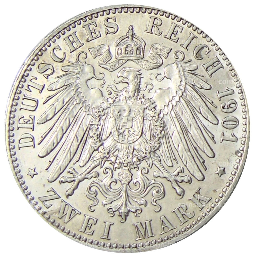 2 марки 1901 года Германия (Пруссия) 200 лет Пруссии