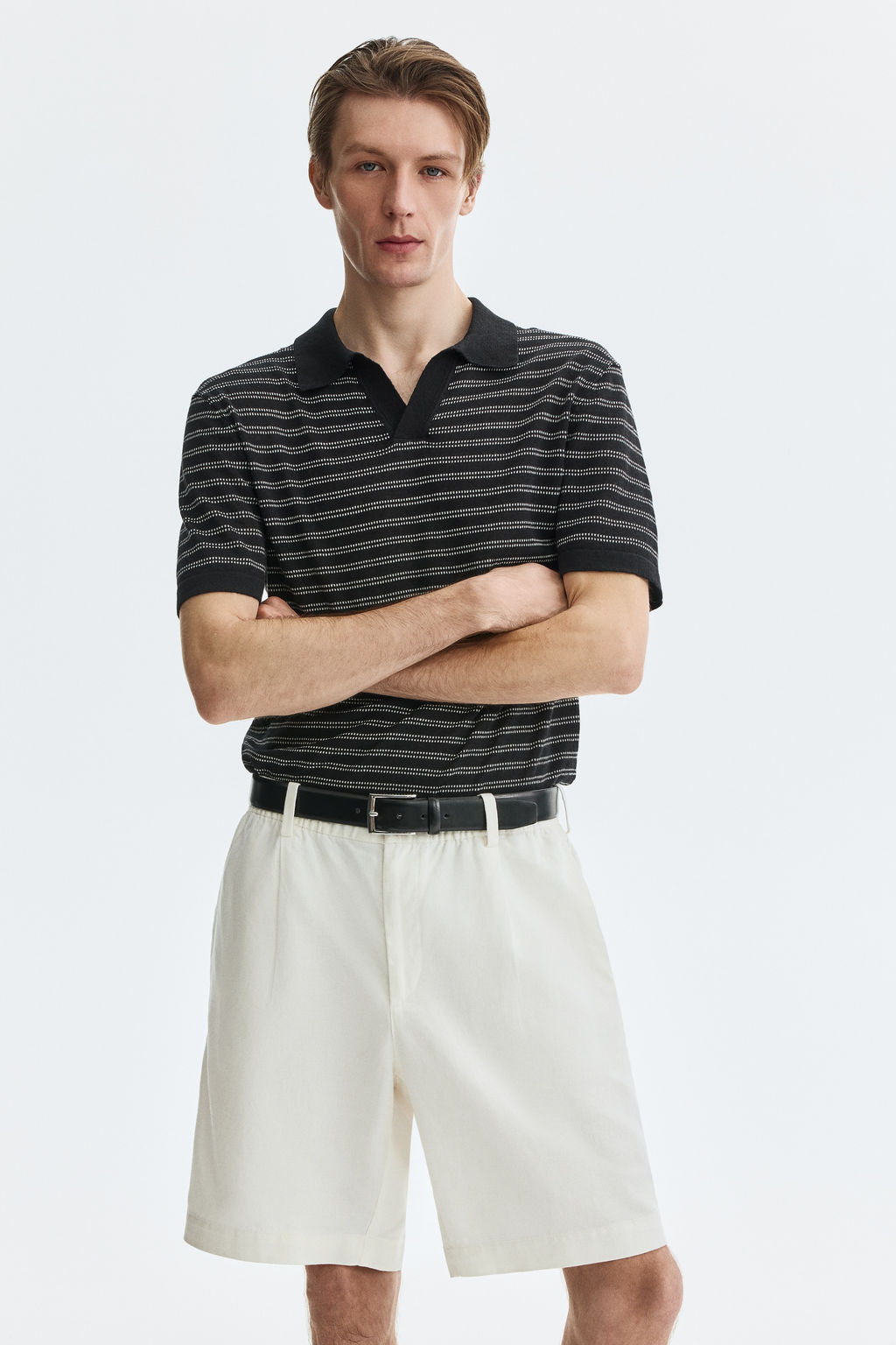 Pantal?n corto en mezcla de lino Relaxed Fit - H&m фото 5