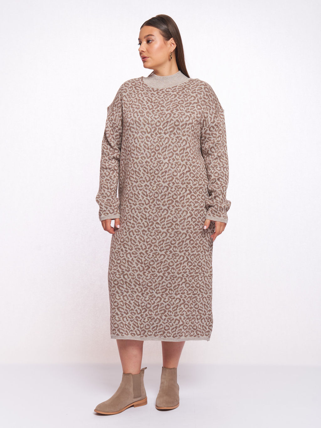 Вязаное леопардовое платье PP91066LEO18