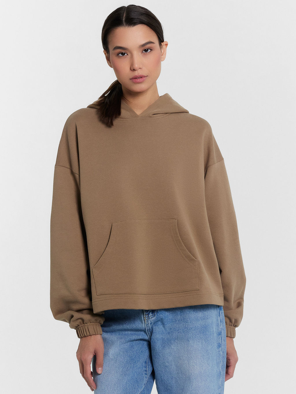 Худи женское коричневое сепия 122913