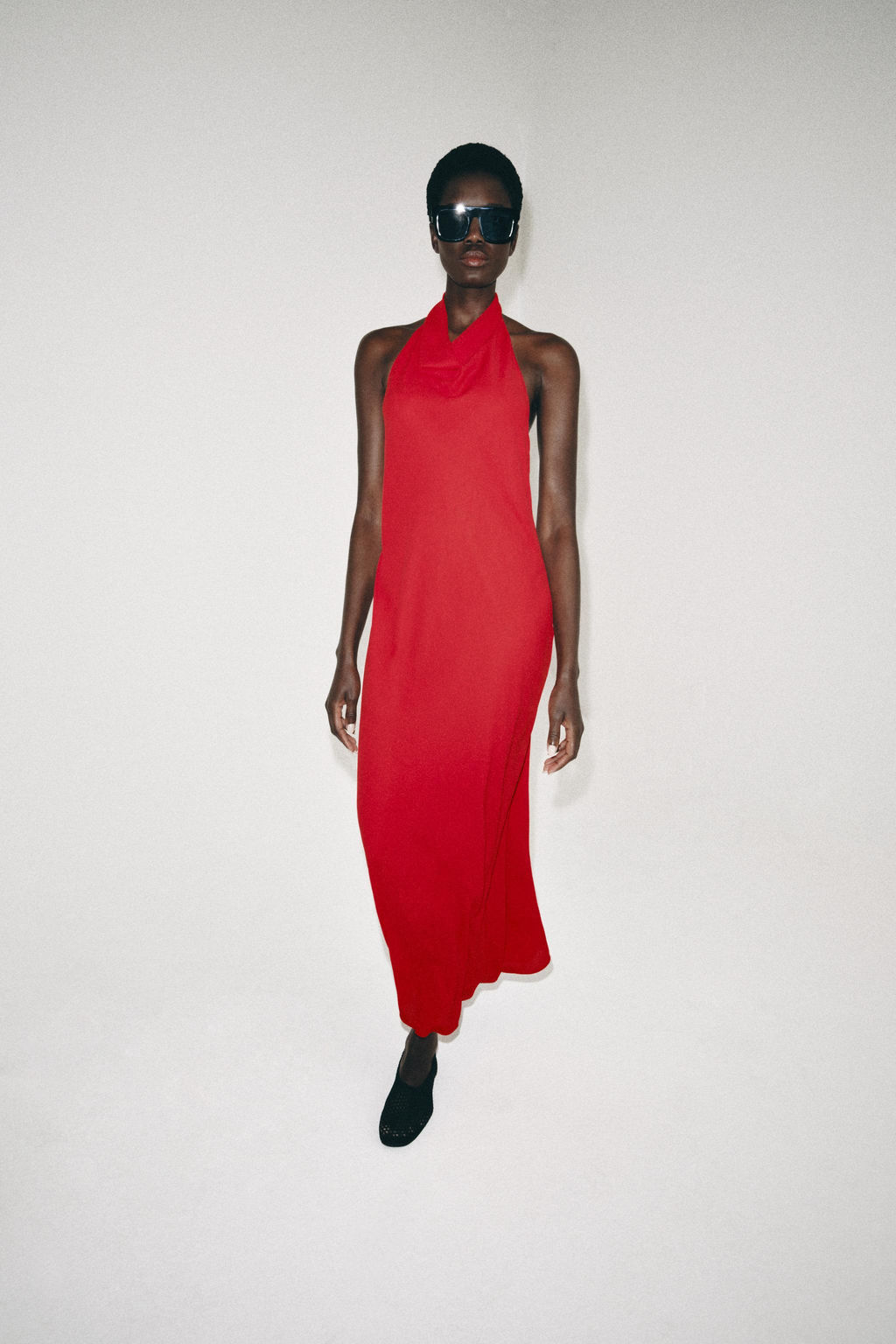 VESTIDO HALTER ZW COLLECTION / Rojo claro