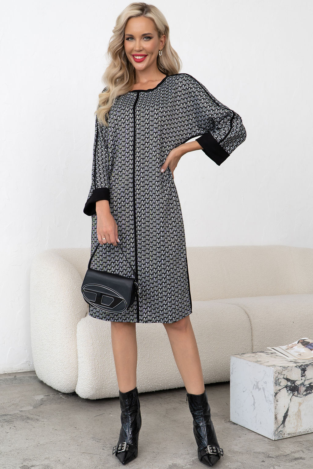 Платье Алана (черный/белый) Р11-1231/3 - Николь фото 6
