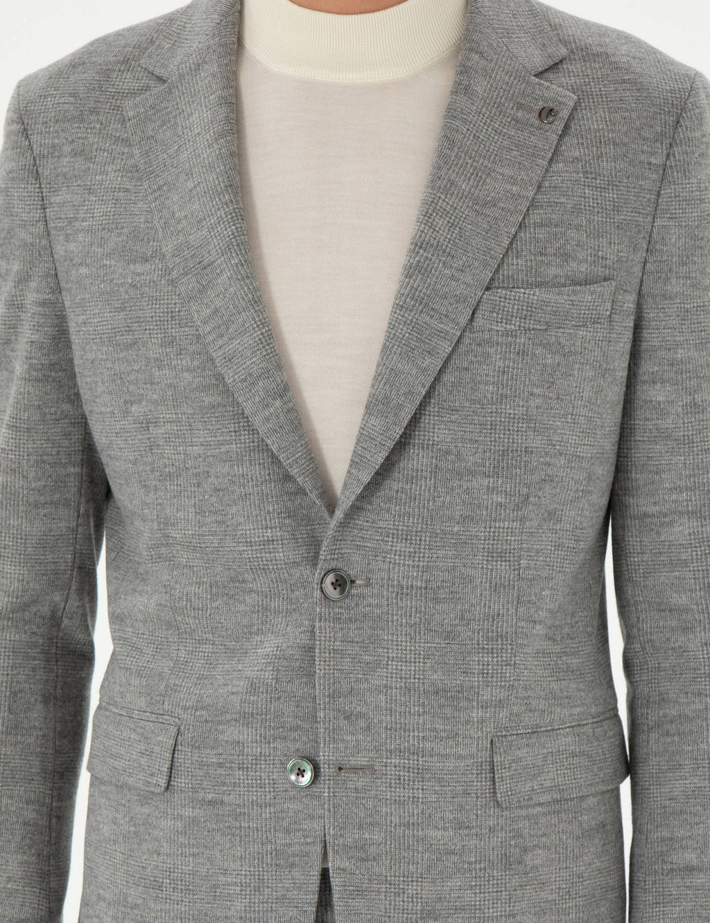 Светло-серый приталенный костюм - Cacharel фото 7