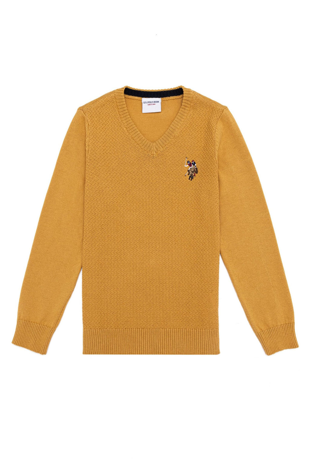 Boy Saffron V - Neck Knitwear Sweater Basic - U.s. polo assn фото 6