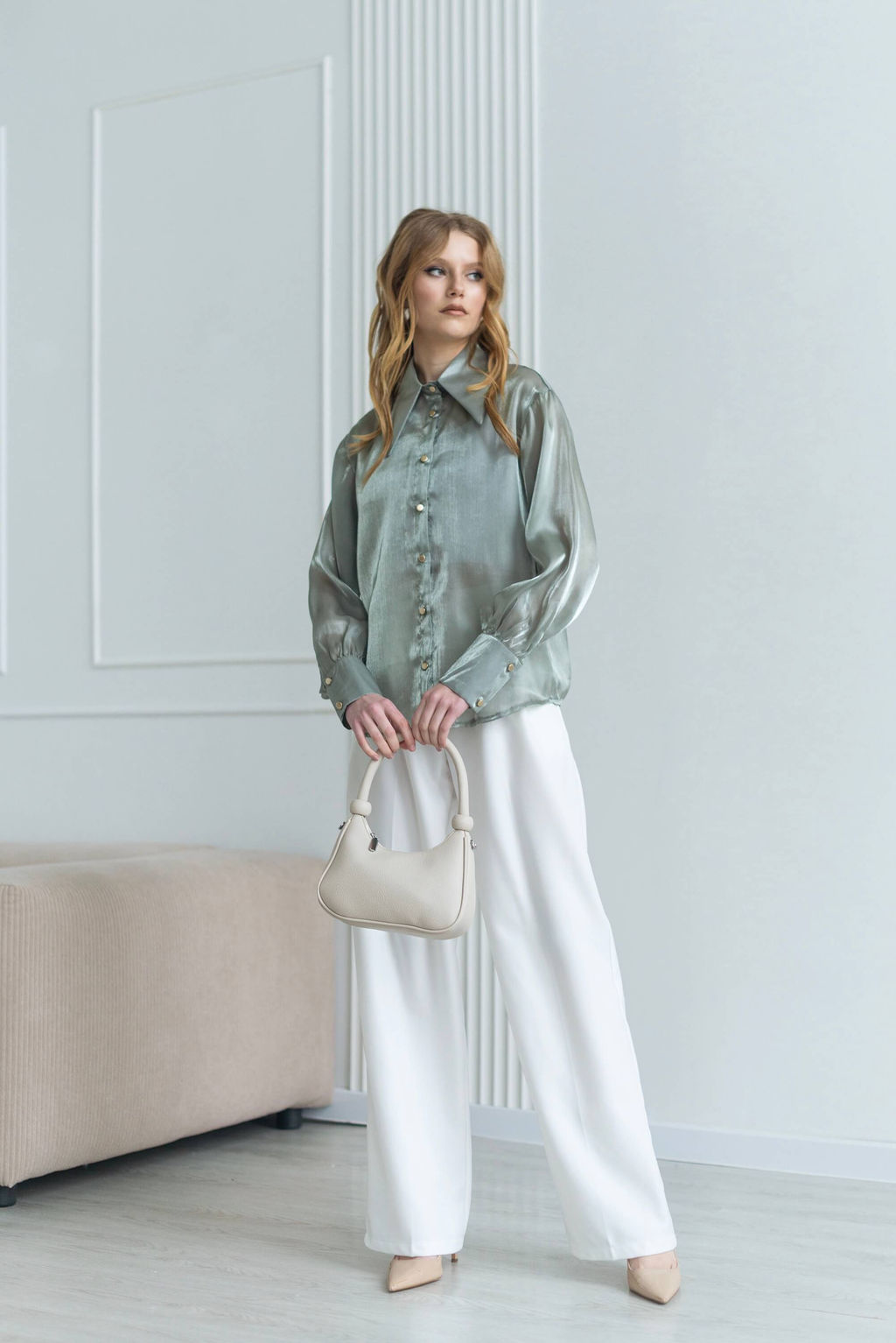 Блузка Стилва (оливковый) - Nadi bordo фото 4