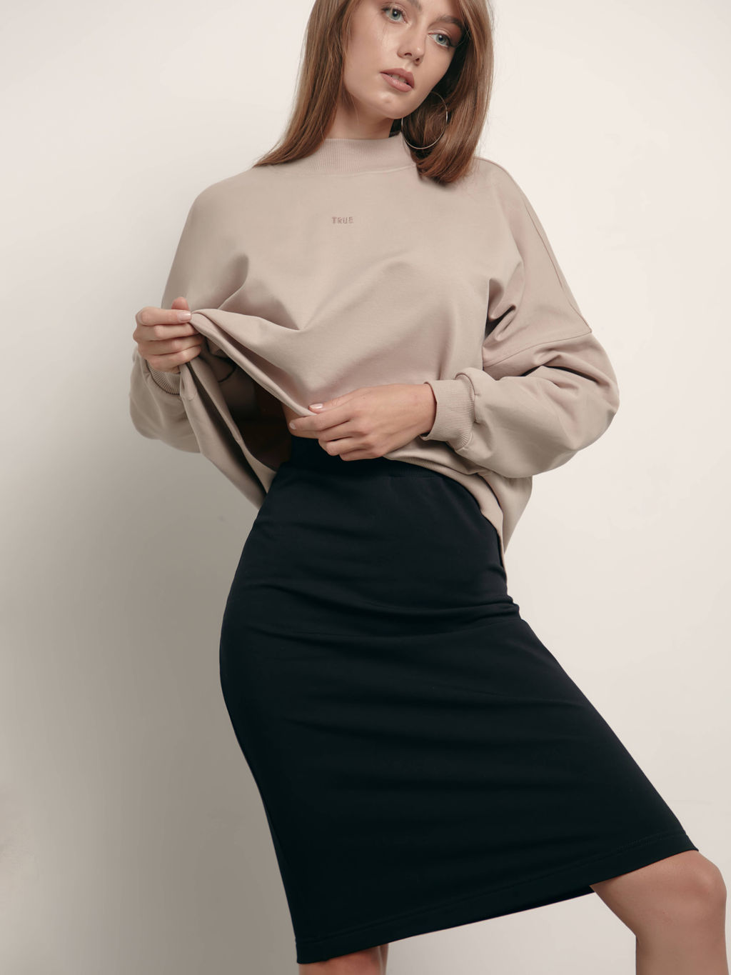 CONTE Классическая юбка-midi из термохлопка LU 1421 black black