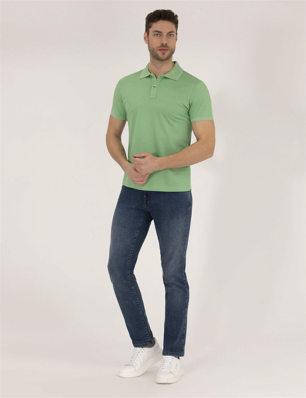 A__k Ye_il Slim Fit Polo Yaka Merserize Ti__rt - Pierre cardin фото 4