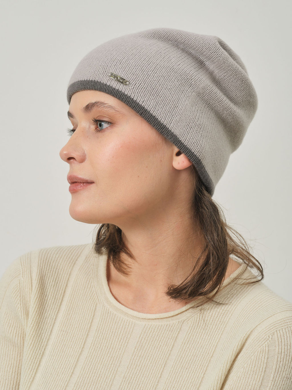 Шапка из кашемира 04186 асфальт