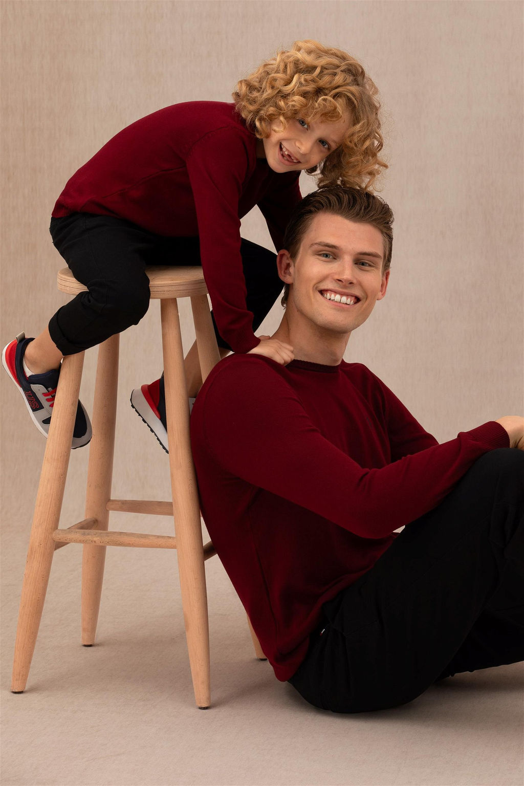 U. S. Polo Assn Базовый бордово-красный свитер с круглым вырезом для мальчиков - U.s. polo assn фото 4