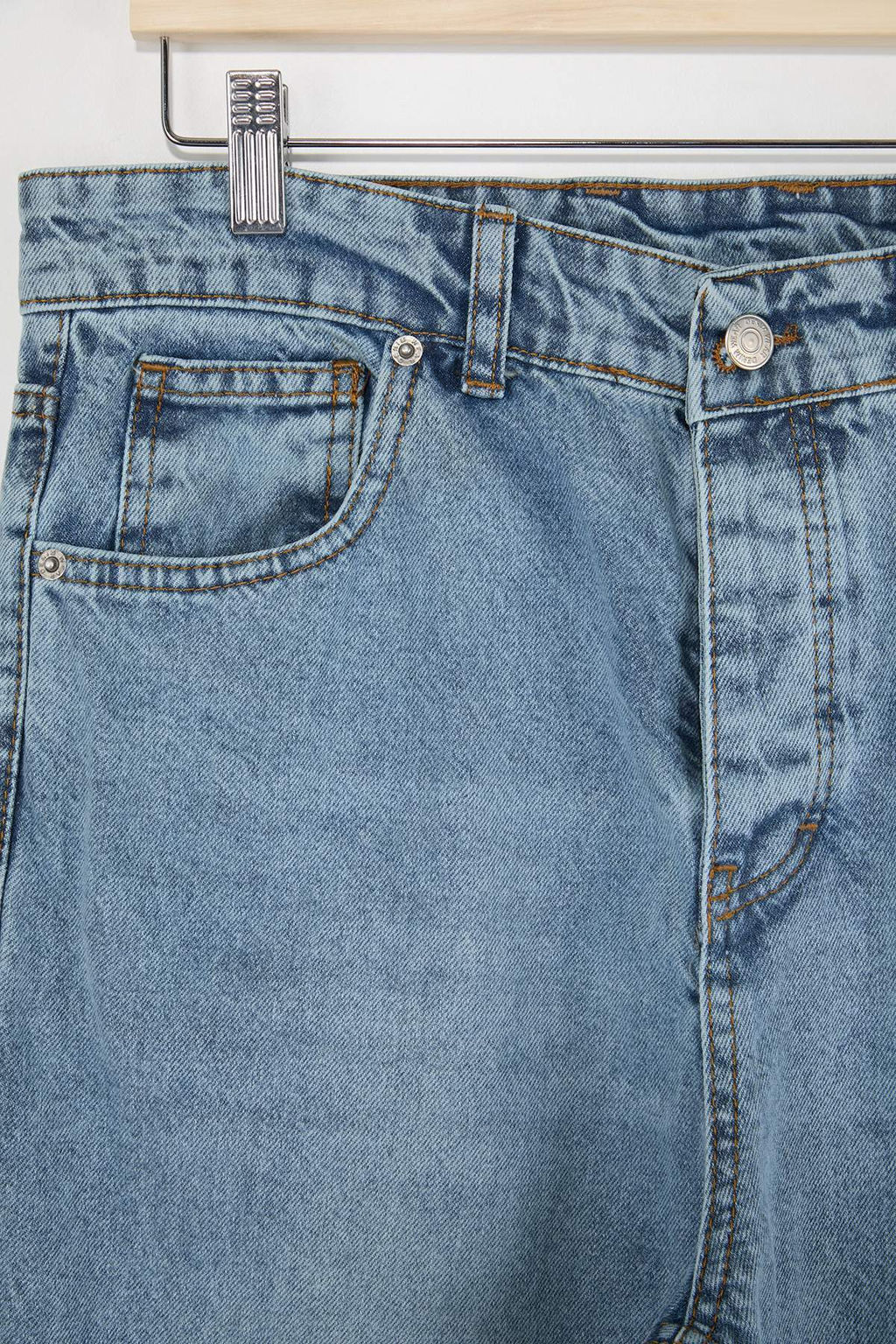 Ac?k Mavi Baggy/Genis Kal?p Bol Kot Pantolon Jeans TMNAW24JE00027