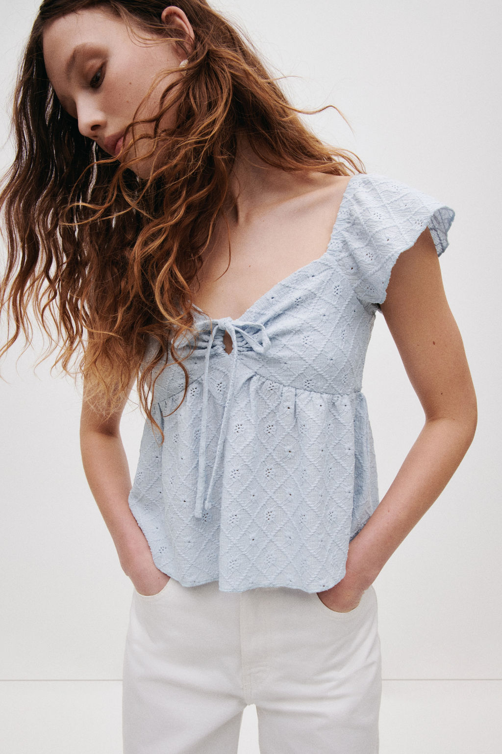 Blusa en punto pointelle - H&m фото 4