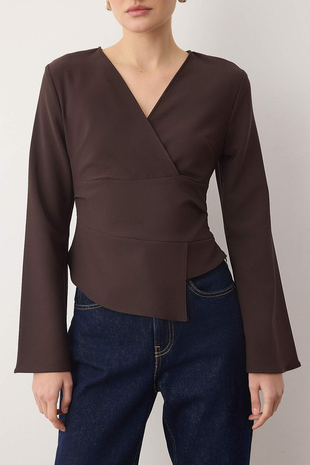 Kahverengi Dokuma Bluz TWOAW26BZ00348 - Trendyolmilla фото 3