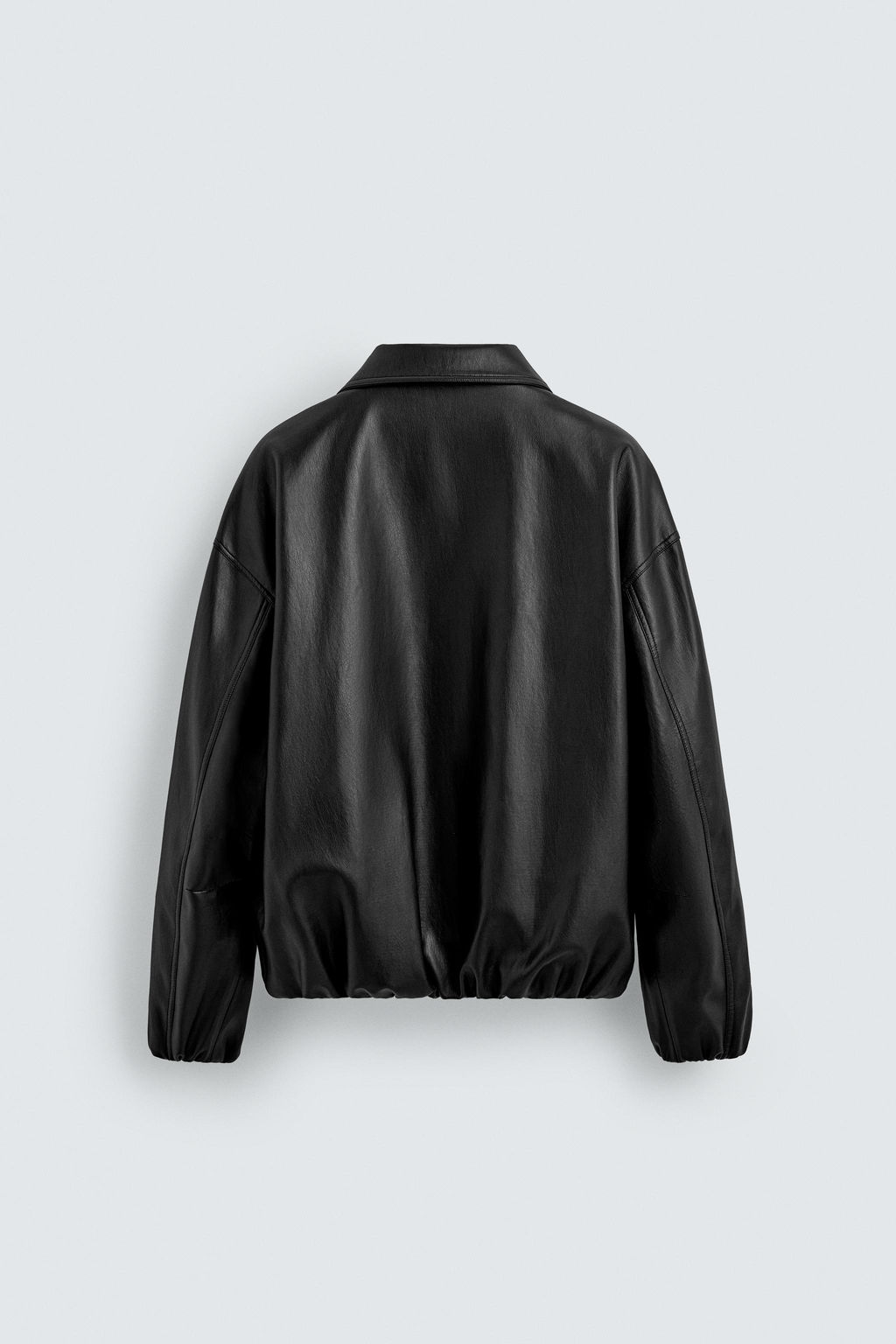 LEATHER EFFECT BOMBER JACKET
