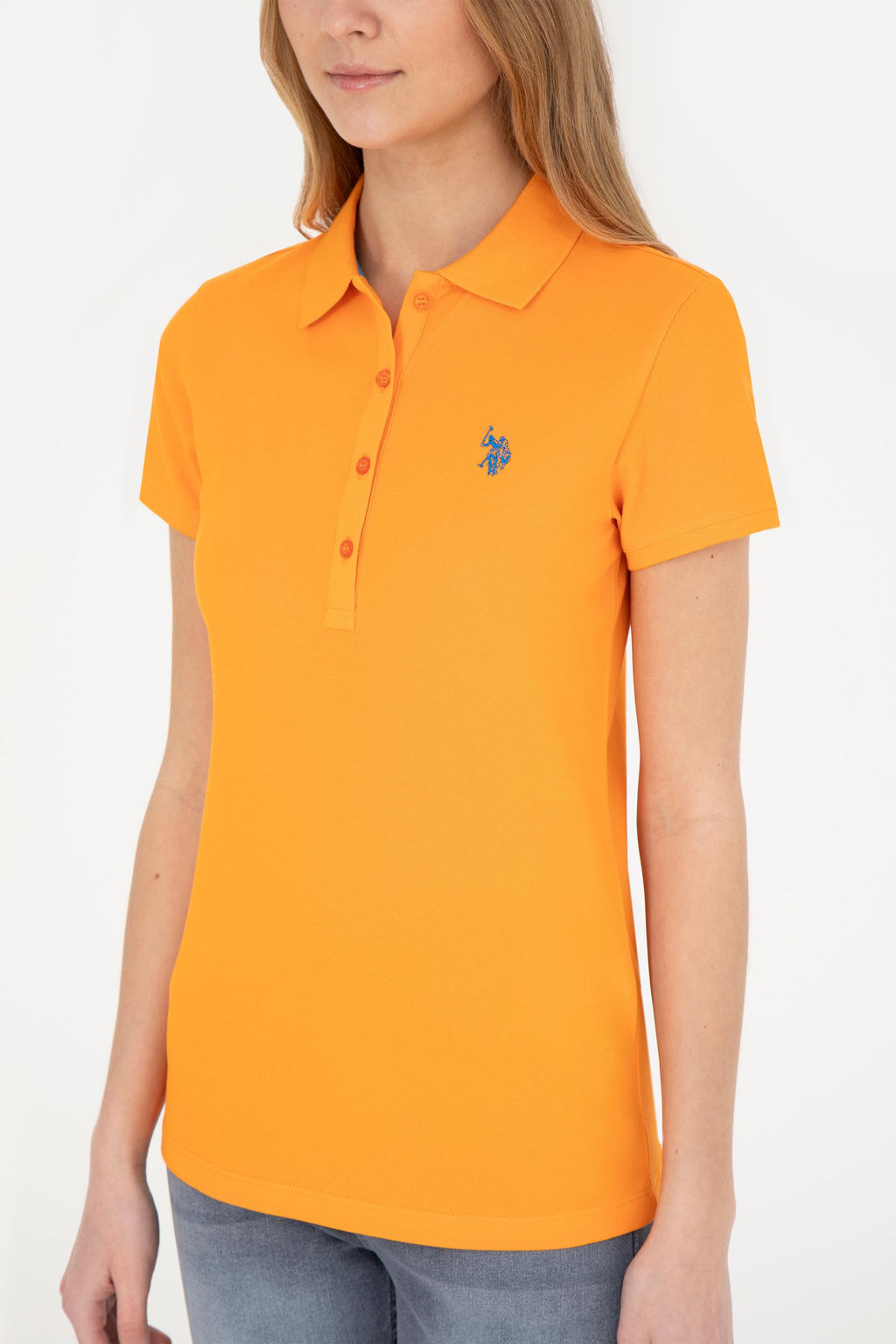 Женская оранжевая базовая футболка Неожиданная скидка в корзине - U.s. polo assn фото 6