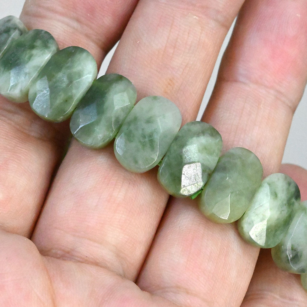 Браслет граненый 14*7мм из нефрита байкальского - Радуга камня фото 5