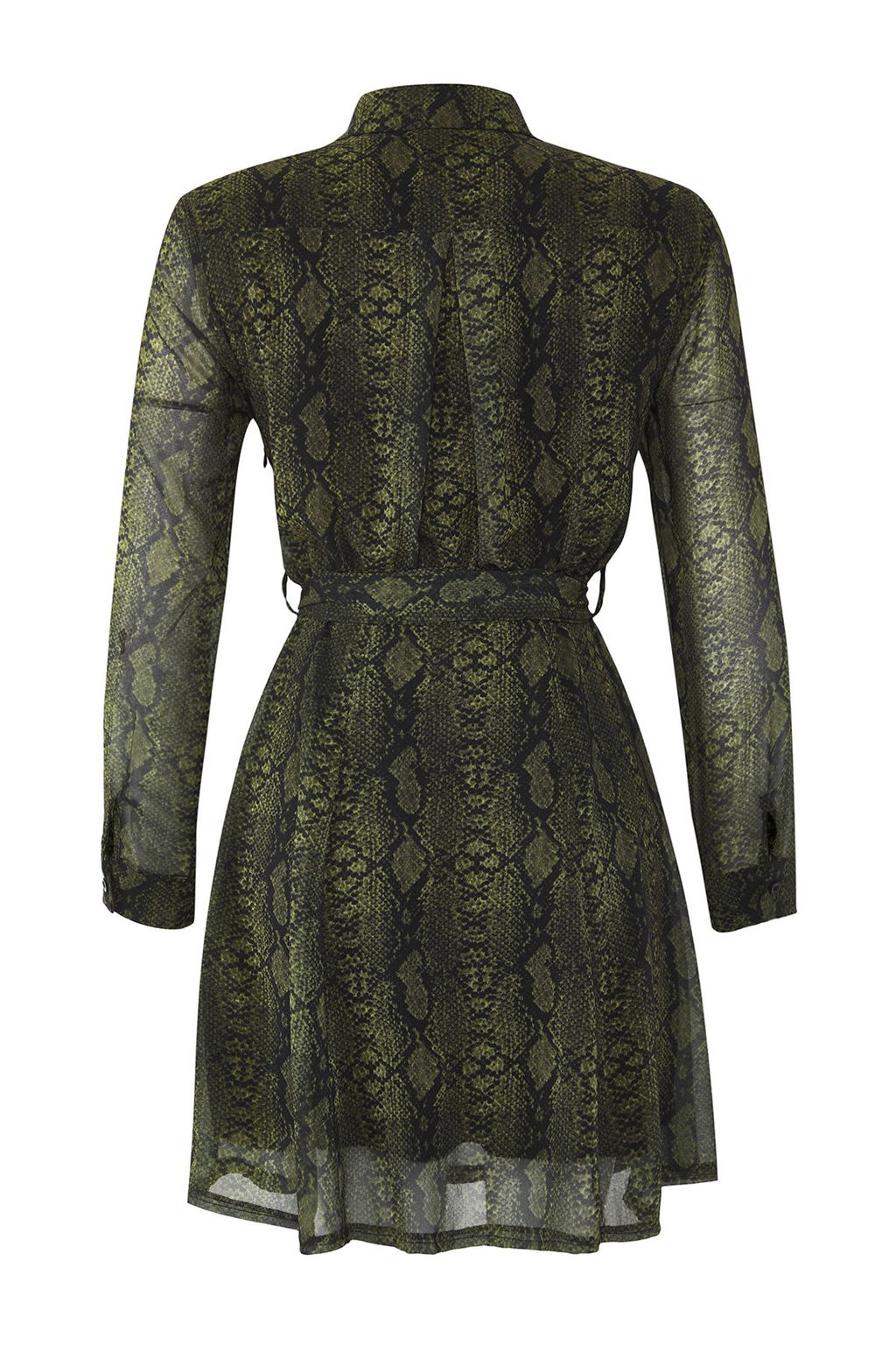 TRENDYOLMILLA Cok Renkli Kusakl? Animal Desenli Belden Ac?lan Astarl? Mini Sifon Dokuma Elbise TWOAW25EL00161 фото 11