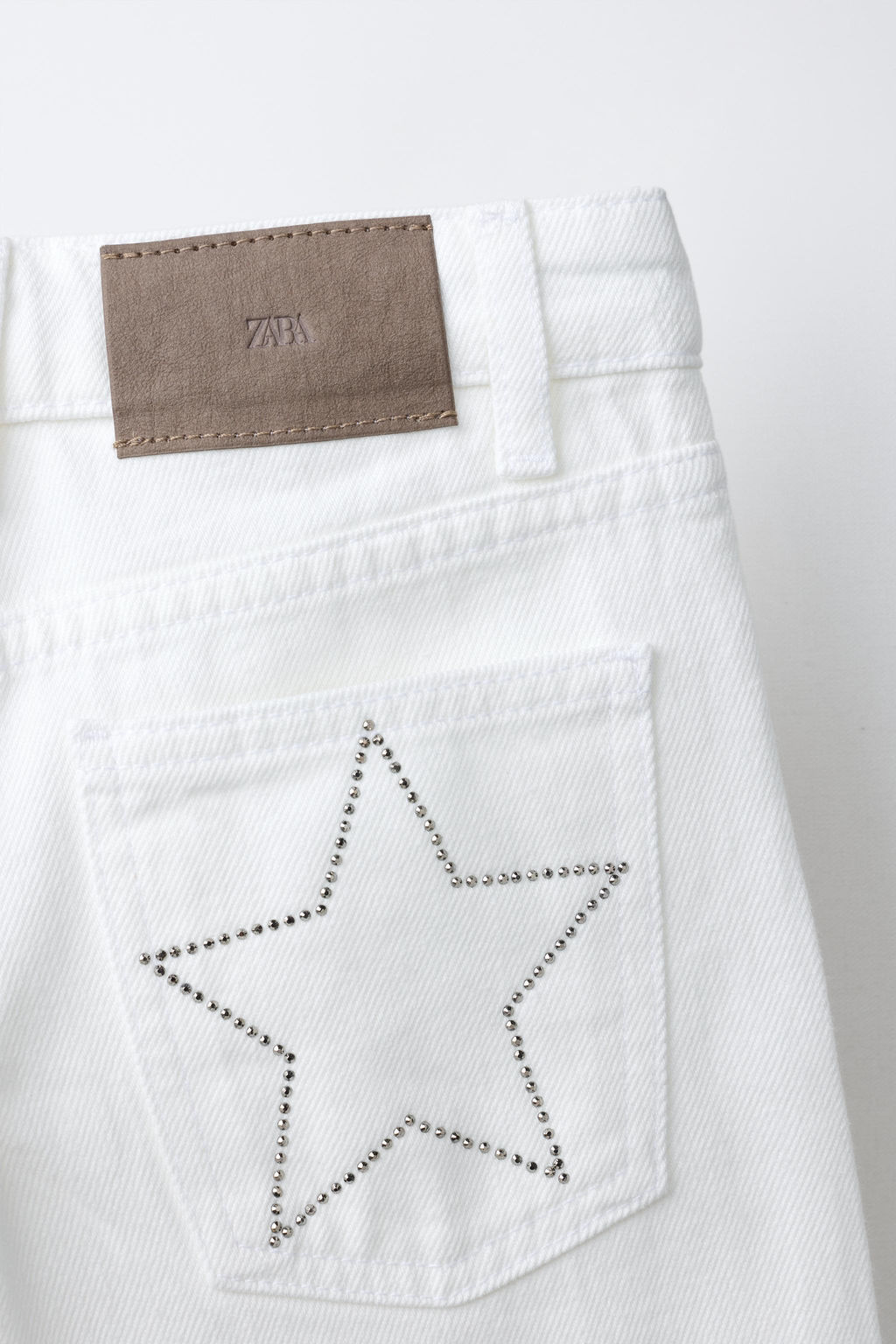 JEANS WIDE LEG STRASS Y ESTRELLAS / Blanco - Zara фото 7