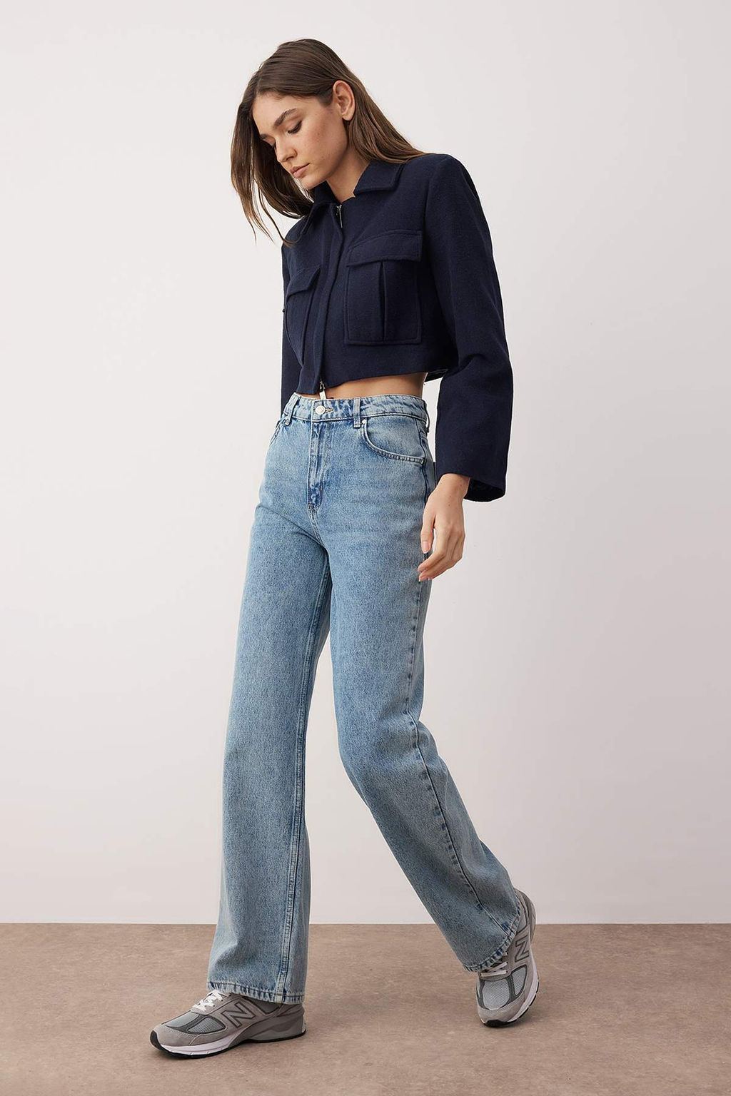 Ac?k Mavi Yuksek Bel Genis Paca Wide Leg Jeans TWOAW24JE00074