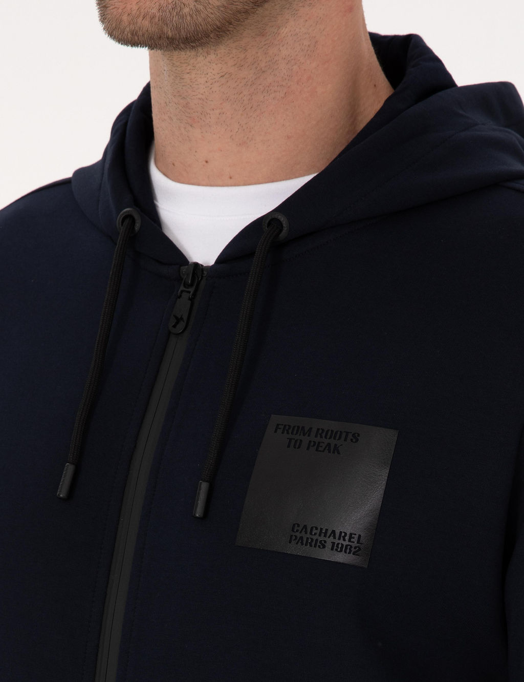 Lacivert Regular Fit Pamuk Kar___ml_ Tam Fermuarl_ Sweatshirt