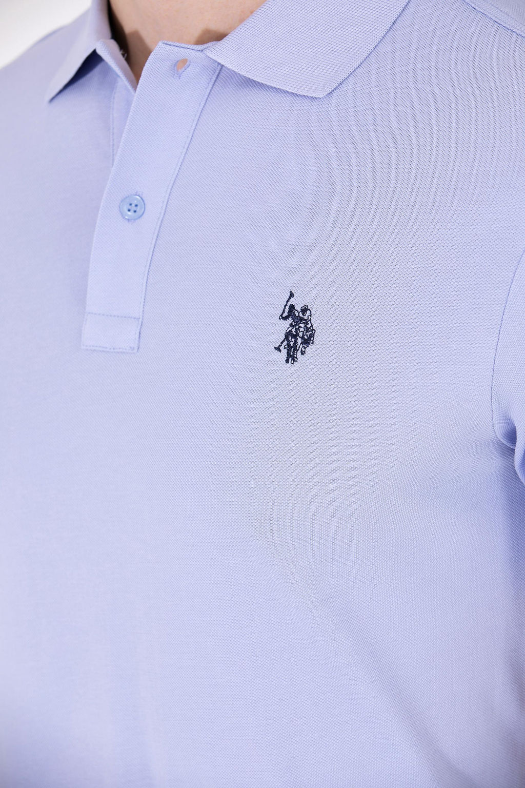 U. S. Polo Assn Мужская синяя базовая футболка с воротником-поло - U.s. polo assn фото 7