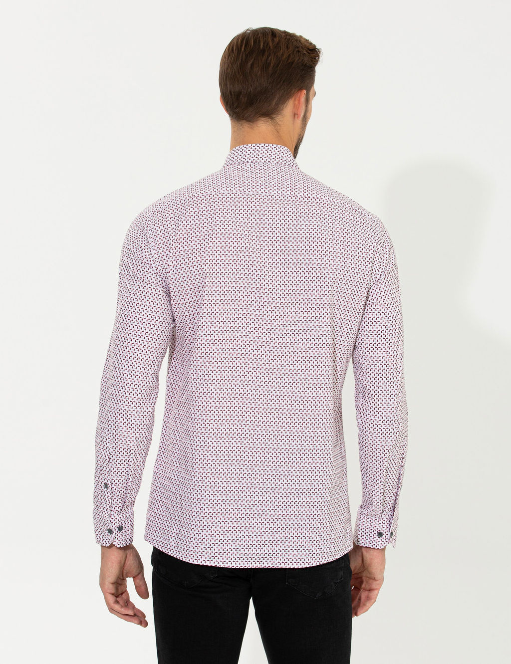 Bordo Slim Fit Uzun Kollu G_mlek - Pierre cardin фото 5