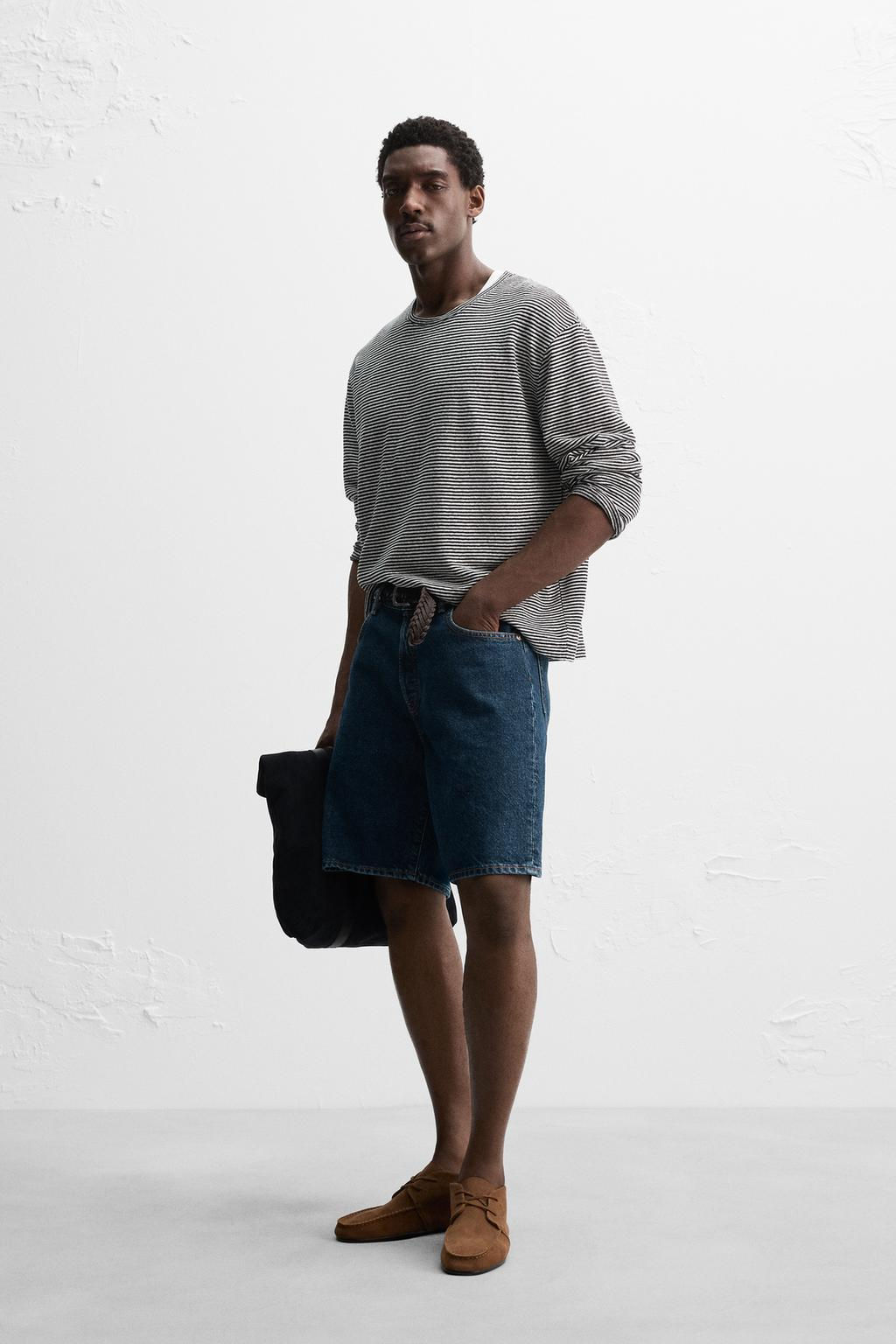 LIMITED EDITION STRAIGHT-LEG DENIM BERMUDA SHORTS - Zara фото 4