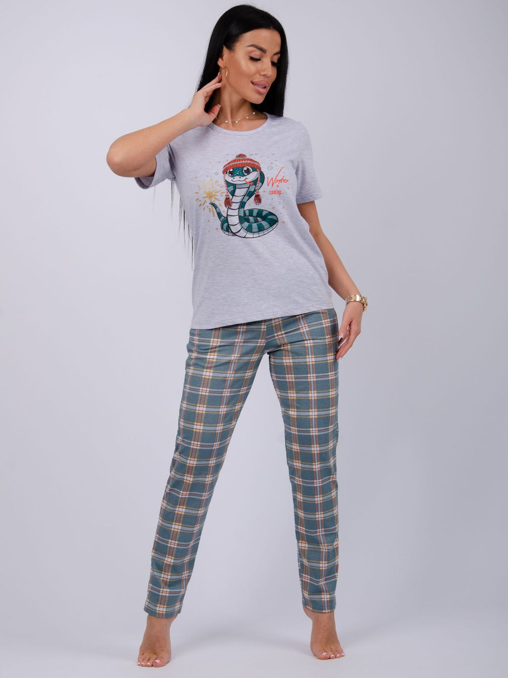 Пижама Символ брюки, трикотаж - Малина фото 8