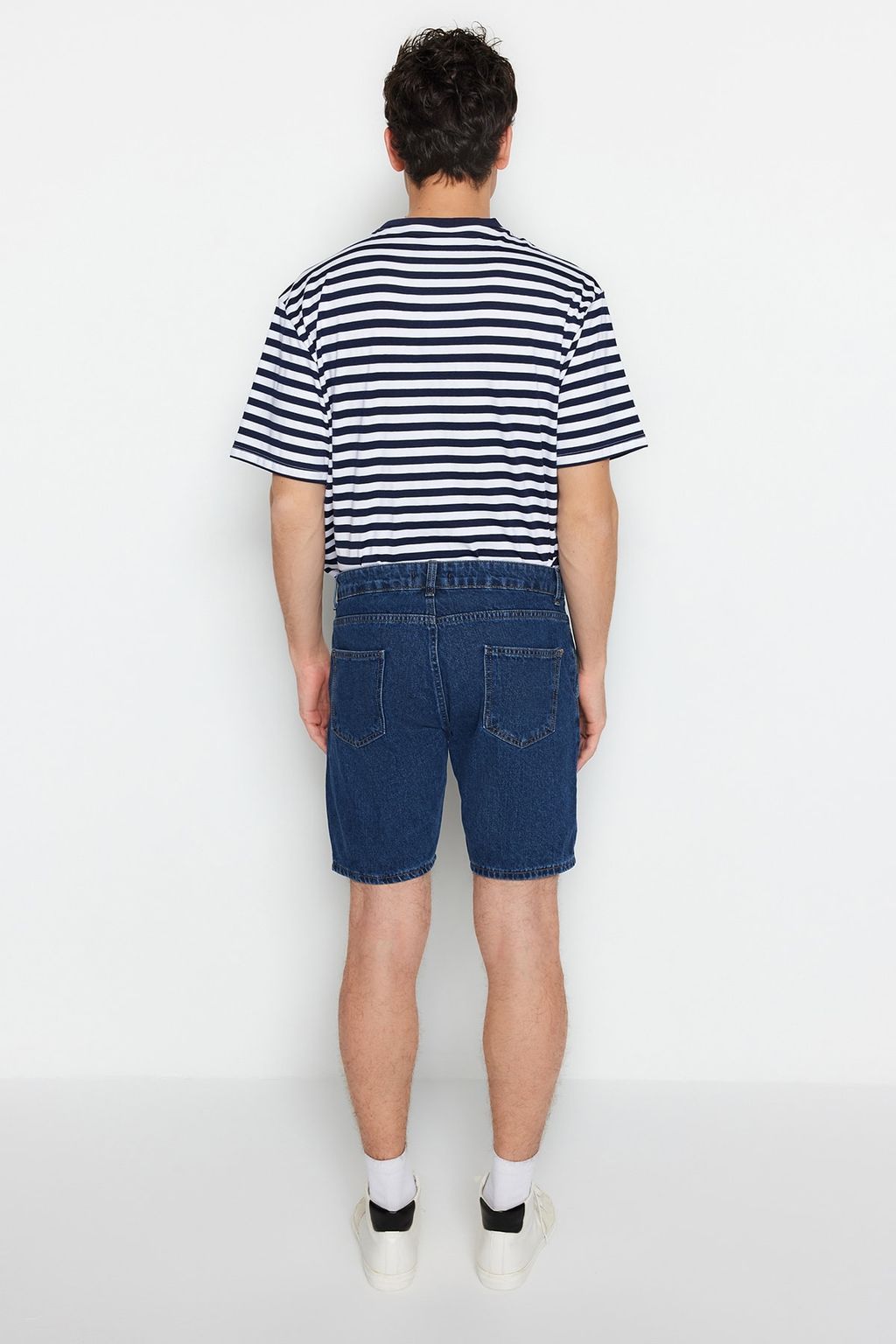 Lacivert Pileli Regular Sort & Bermuda TMNSS21SR0493