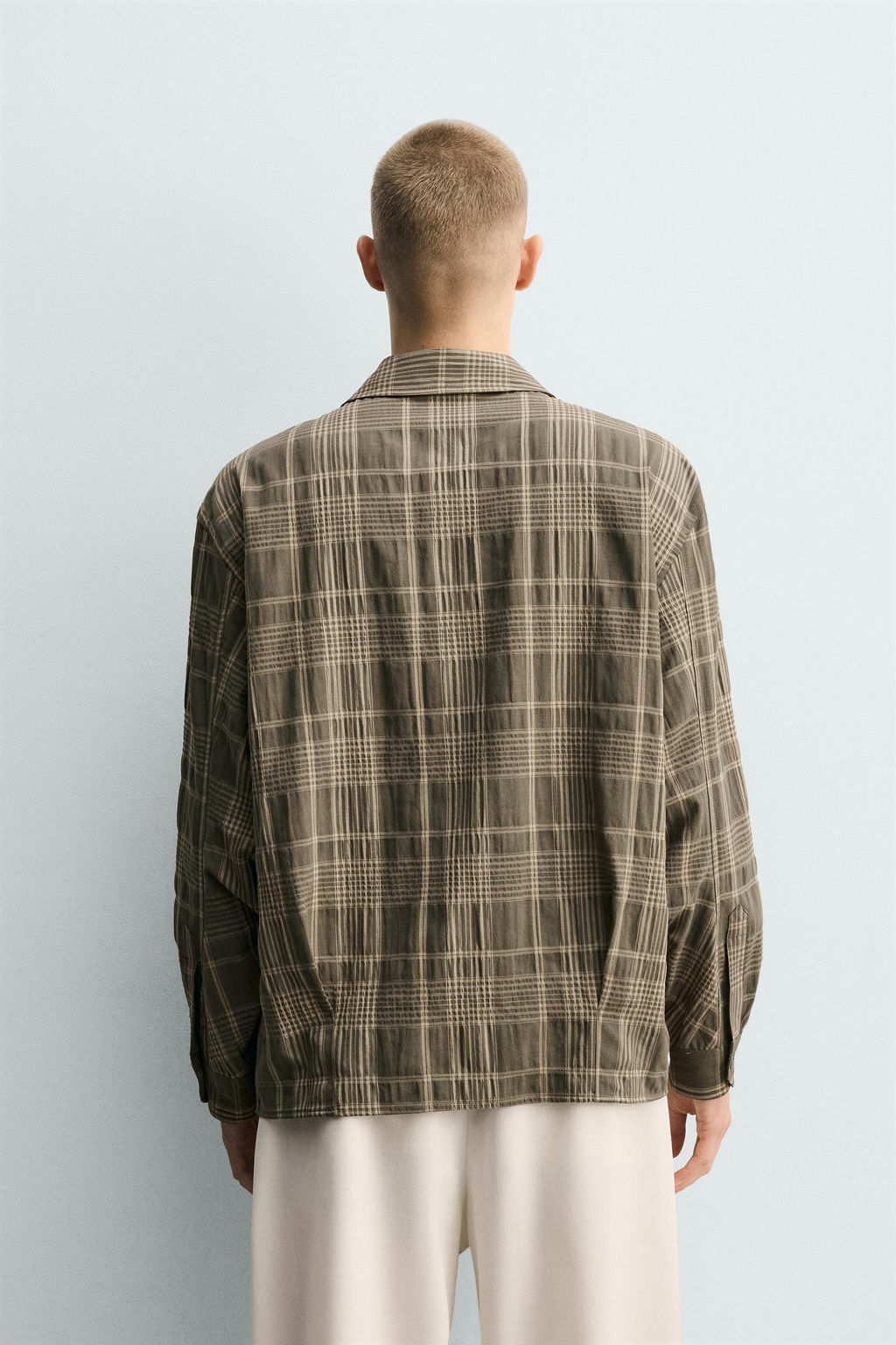 CAMISA FLUIDA CUADROS / Khaki - Zara фото 3