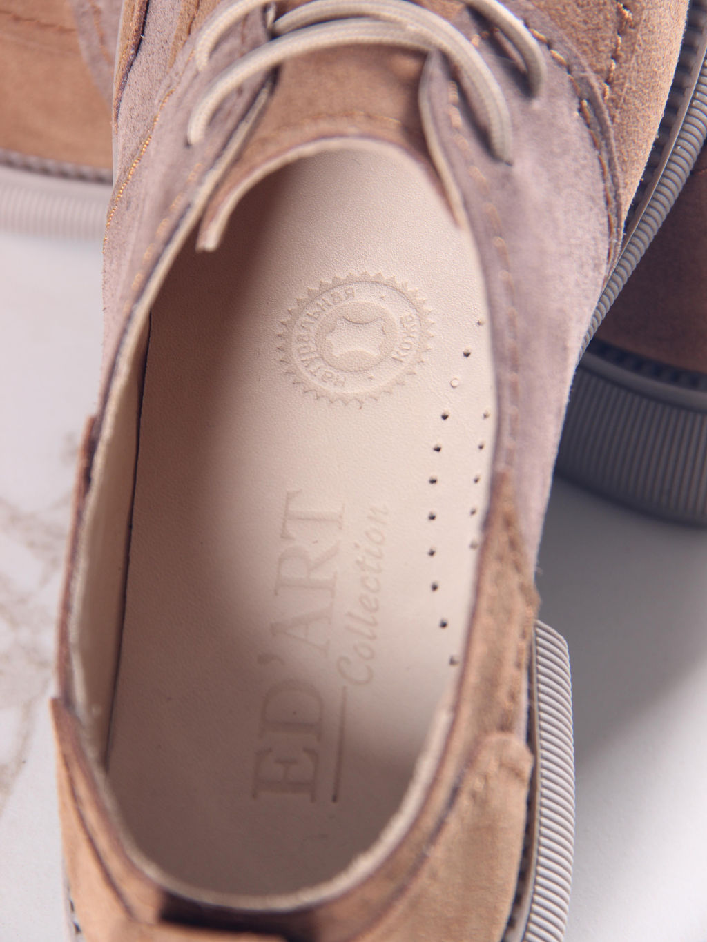 Полуботинки туфли EDART 205.патриция ka. серо-корич светло-коричневая замша фото 14