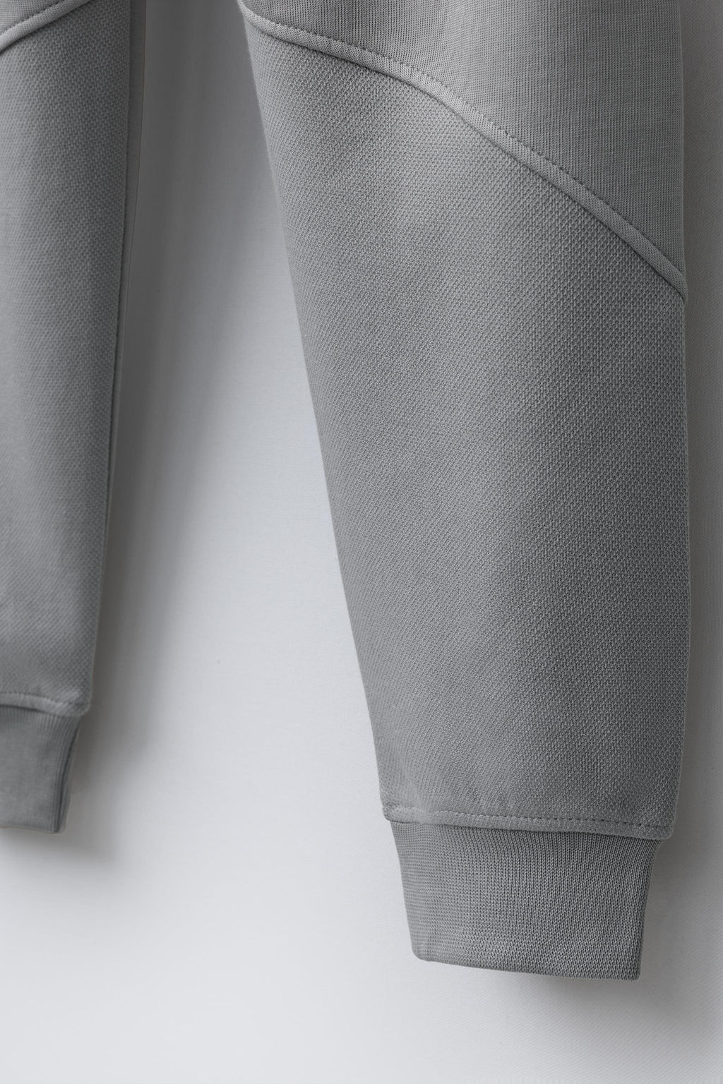 PANTAL?N FELPA INTERLOCK COMBINADO PIQU? / Gris perla - Zara фото 4